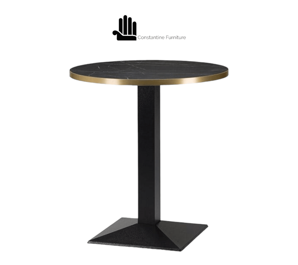 Black marble round table