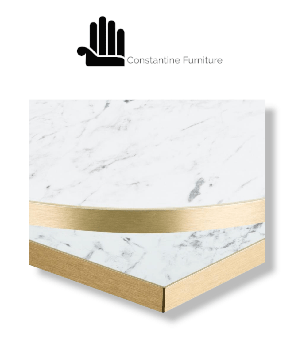 White Marble Laminate Table Top - Constantine Upholstery