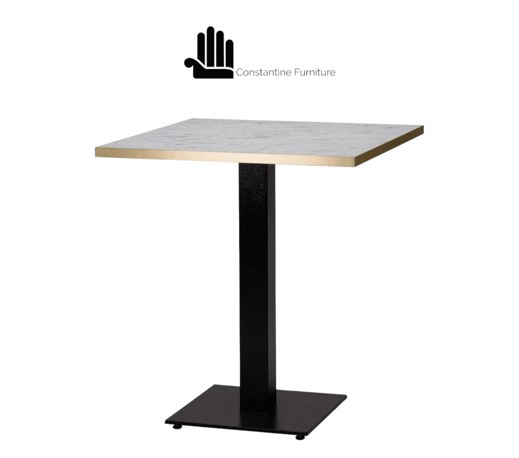 White Marble Laminate Square Table / Titan