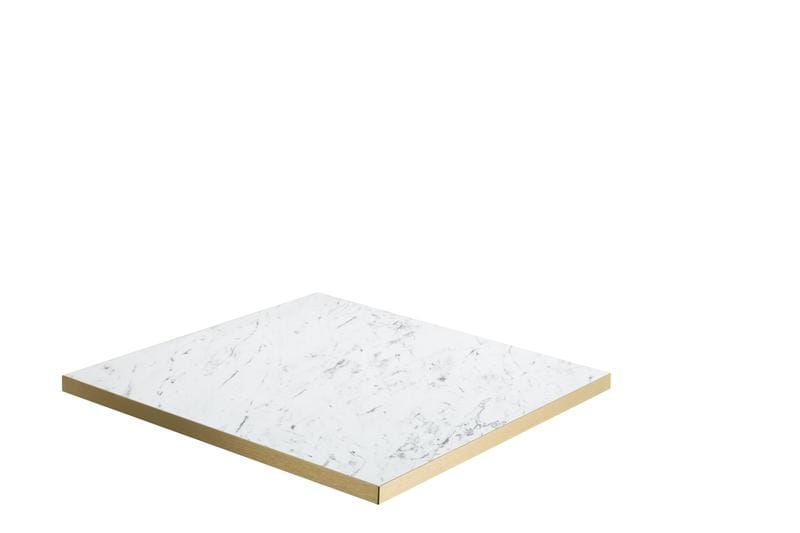 White Marble Laminate Square Table / Titan