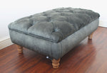 Ontario Buttoned Footstool - Constantine Upholstery