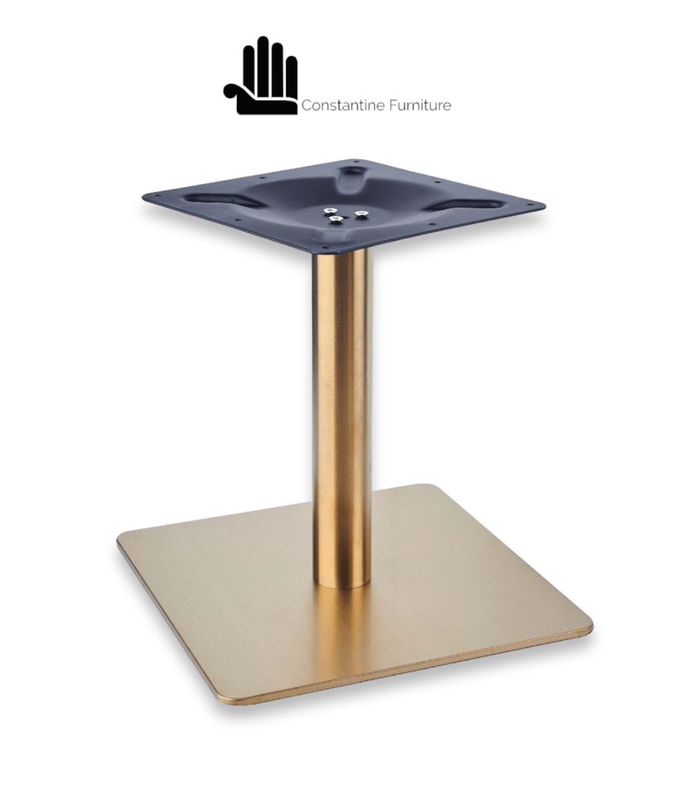Gold square table base
