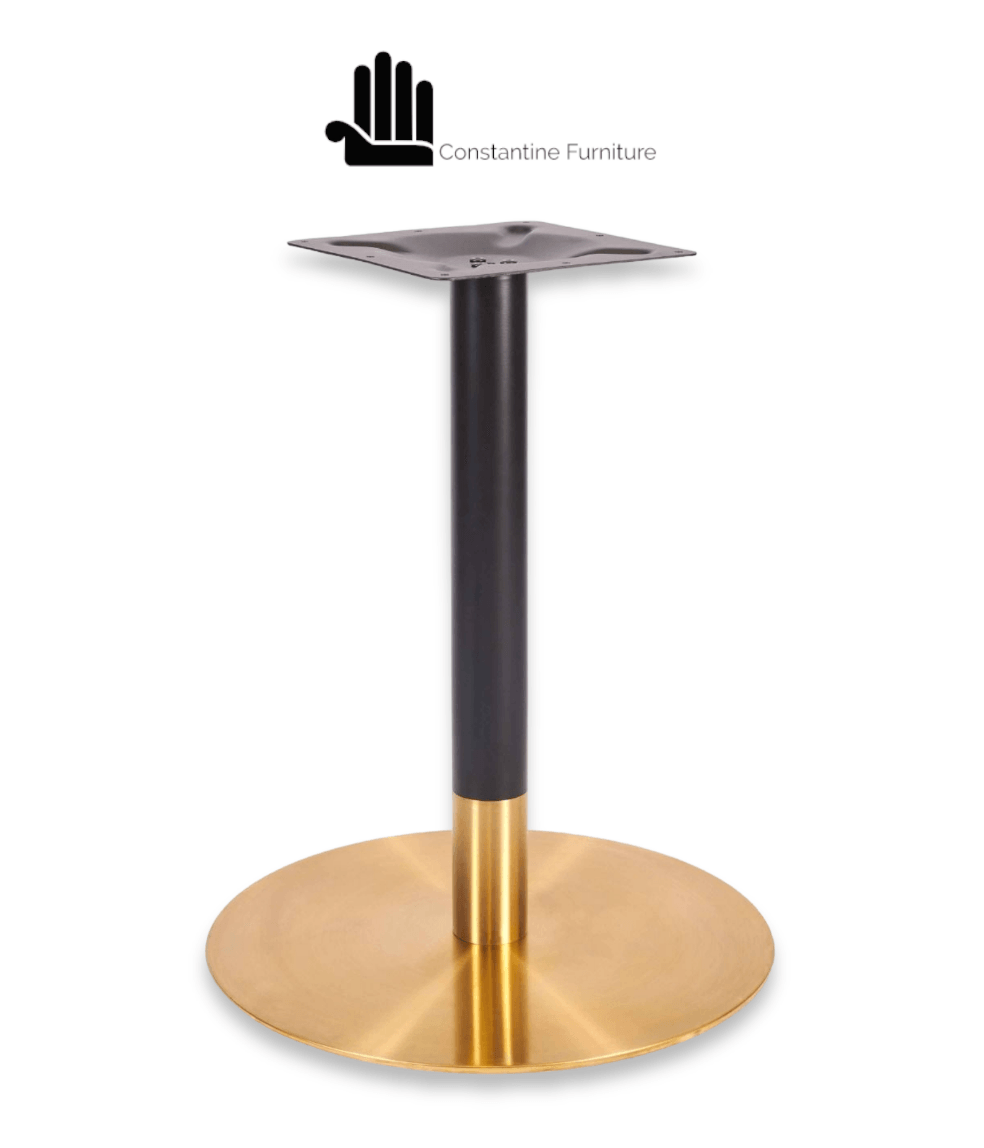 Gold/Black Round Table Base Large