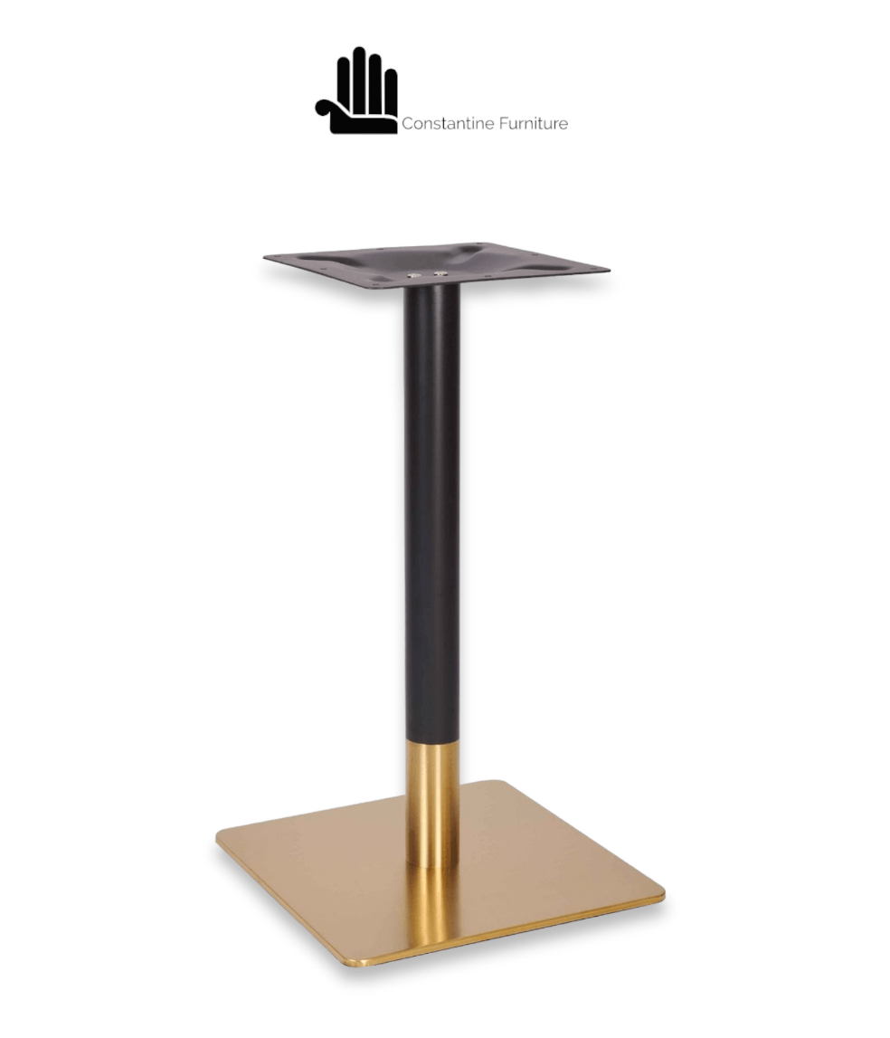 square gold table base