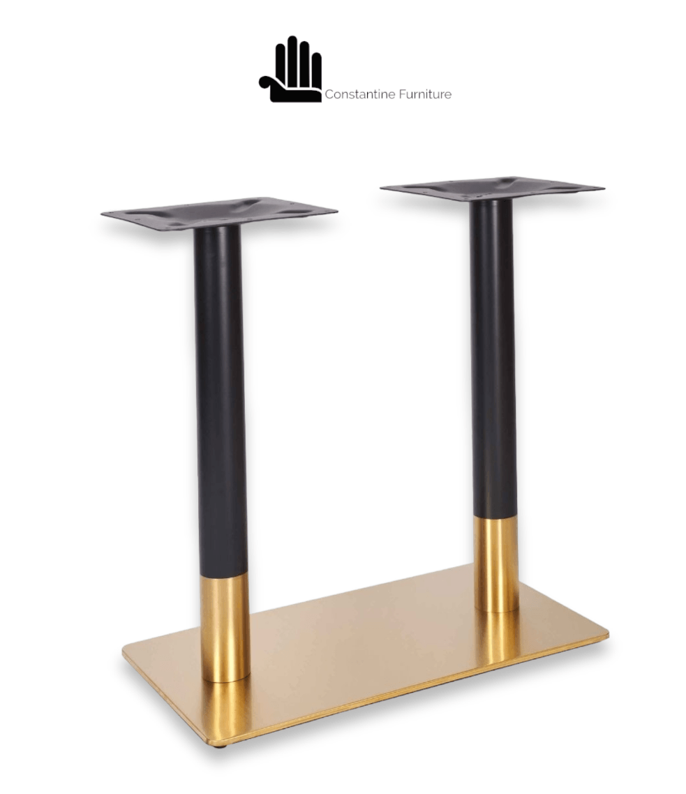 Pedestal Gold/Black Twin Table Base
